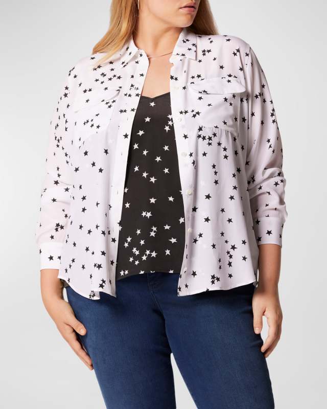 Plus Size Slim Signature Star-Print Shirt